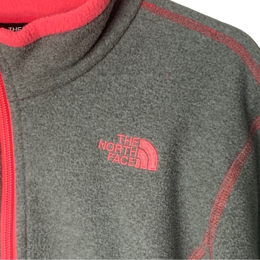 THE NORTH FACE Glacier 1/4 Zip Fleece Pullover Grey and Hot Pink Size Large - Picture 4 of 16
